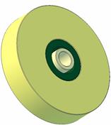 100 DIA 28 W x M16 POLYURETHANE ROLLER REPLACEABLE BEARINGS (K211RB)  (623.00011) - INNOVATIVE EQUIPMENT LTD
