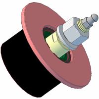90 DIA W 45 F 105 M16 AXLE RUBBER ON STEEL FLANGED ROLLER (K11) (200.29586, 200.10202,200.10208)) - INNOVATIVE EQUIPMENT LTD