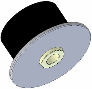 75 DIA 44 W 105 F x M16 RUBBER FLANGED ROLLER ON STEEL (K276) (602.00288) - INNOVATIVE EQUIPMENT LTD