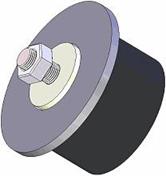 99 DIA 50 W 123 F 123 x M12 AXLE RUBBER ON STEEL FLANGED ROLLER (K67) (200.40603,88.00361) - INNOVATIVE EQUIPMENT LTD